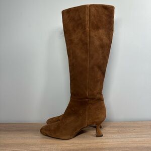 Sam Edelman Leigh Suede Leather Boot Toasted Coconut Brown Knee High Size 10